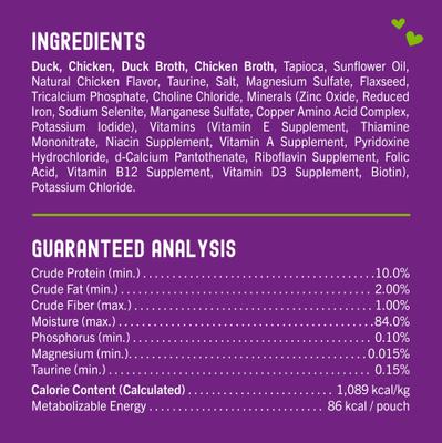 Carnivore Cravings Duck & Chicken Flavored Shredded Wet Cat Food, 2.8-oz pouch, case of 24