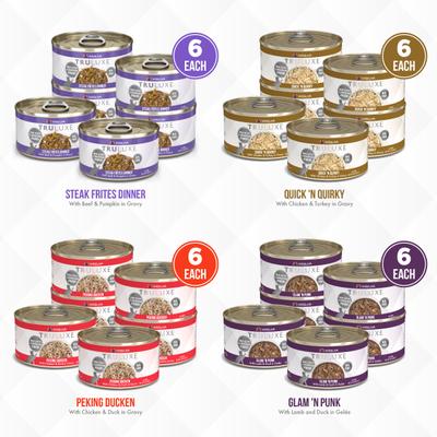 TruLuxe TruTurf Variety Pack Grain-Free Canned Cat Food, 3-oz, case of 24