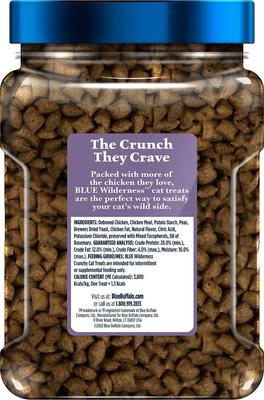 Bundle: Blue Buffalo Wilderness Chicken Recipe Dry Food + Chicken Formula Crunchy Cat Treats