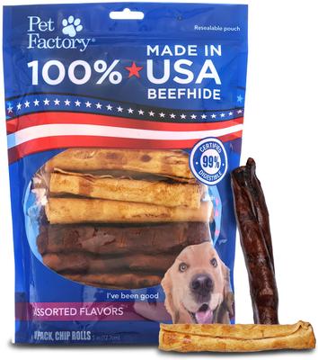 Beefhide 5-inch Chip Rolls Variety Pack Beef & Chicken Flavored Dog Hard Chews, 18 count