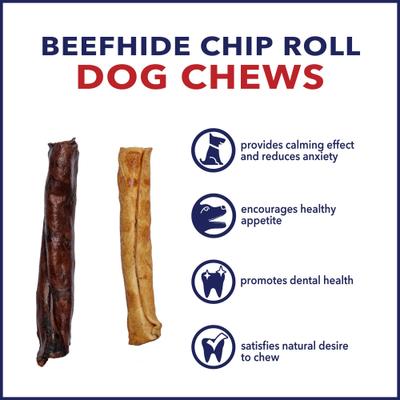 Beefhide 5-inch Chip Rolls Variety Pack Beef & Chicken Flavored Dog Hard Chews, 18 count