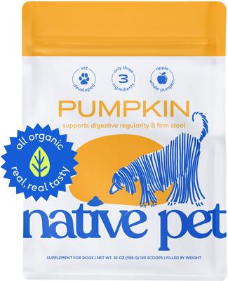 Organic Pumpkin Fiber Powder Digestive Supplement for Dogs, 8-oz
