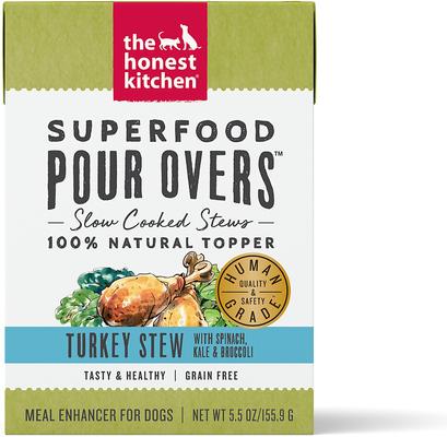 Superfood POUR OVERS Turkey Stew with Veggies Wet Dog Food Topper, 5.5-oz, case of 12