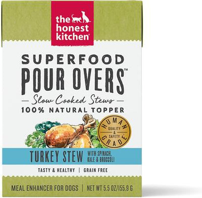 Superfood POUR OVERS Turkey Stew with Veggies Wet Dog Food Topper, 5.5-oz, case of 12