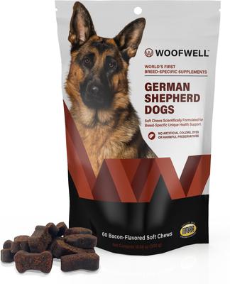 Health Support Bacon Flavored German Shepherd Soft Chews Dog Supplement, 60 count