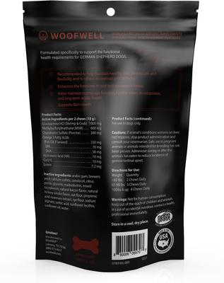 Health Support Bacon Flavored German Shepherd Soft Chews Dog Supplement, 60 count