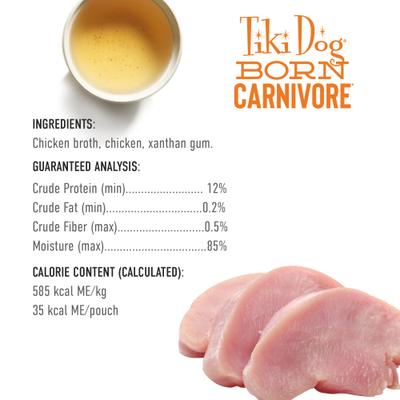 Born Carnivore Protein Booster Chicken Recipe in Broth Grain-Free Dog Food Topper, 2.1-oz pouch, case of 12