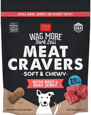 Wag More Bark Less Meat Cravers Beef Soft & Chewy Dog Treats, 5-oz bag