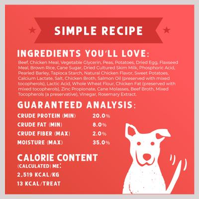 Wag More Bark Less Meat Cravers Beef Soft & Chewy Dog Treats, 5-oz bag