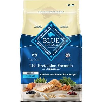 Alimento seco para perros mayores con receta de pollo y arroz integral Life Protection Formula, bolsa de 34 lb
