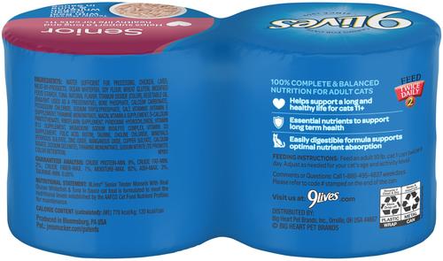 Tender Morsels with Real Ocean Whitefish & Tuna Bits in Broth Senior Wet Cat Food, 5.5-oz can, case of 4