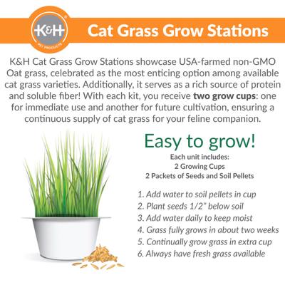 Repuestos para vasos de cultivo Cat Grass Grow Station, color blanco, 2 unidades