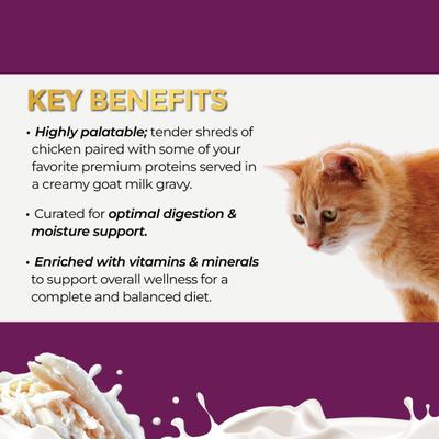 Super Premium Chicken in Goat Milk Gravy Shredded Wet Cat Food, 2.47-oz can, case of 24