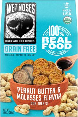 Golosinas para perros sin cereales con sabor a mantequilla de cacahuete y melaza, caja de 14 oz