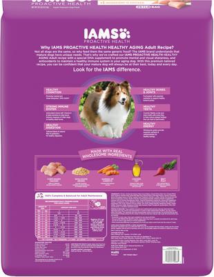 Paquete: Iams MiniChunks Small Kibble + Alimento seco para perros adultos mayores de 7 años con pollo real