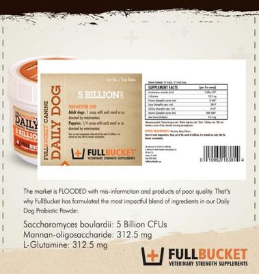 Daily Probiotic Peanut Butter Flavored Powder Supplement for Dogs, 30 count