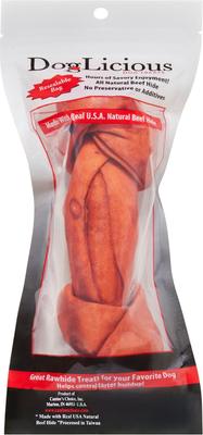 Golosina de cuero crudo con sabor a pollo DogLicious, 18 cm