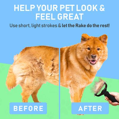 Dual Sided Undercoat Rake Dog & Cat Deshedding Tool, Black