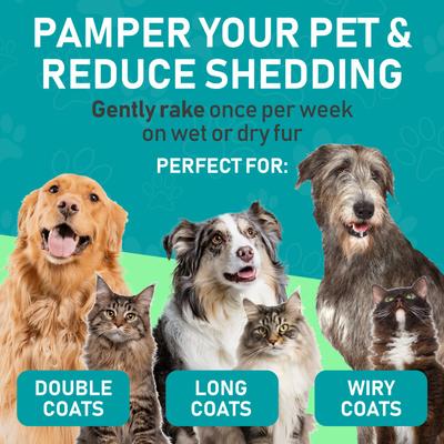 Dual Sided Undercoat Rake Dog & Cat Deshedding Tool, Black