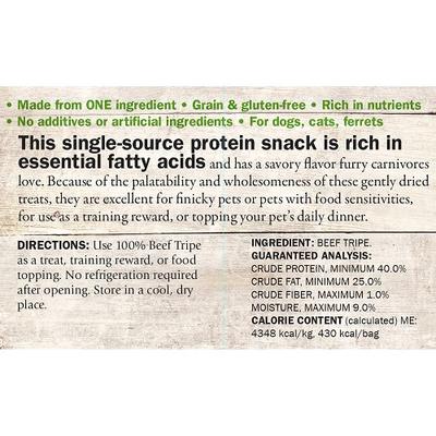 Nothing but Natural Beef Tripe Gently Dried Dog & Cat Treats, 3.5-oz bag