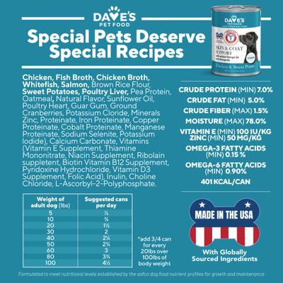 Skin & Coat Support Chicken & Sweet Potato Recipe Pate Wet Canned Dog Food, 13.2-oz can, case of 12