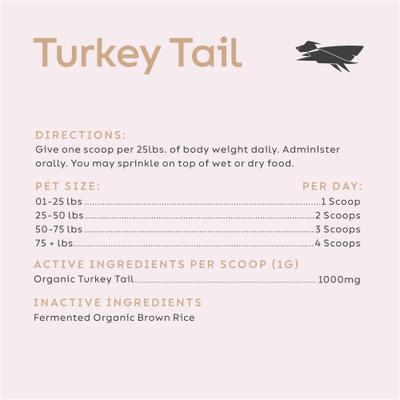 Turkey Tail Powder Immune Supplement for Dogs & Cats, 5.29-oz jar
