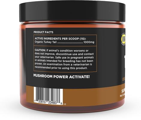 Turkey Tail Powder Immune Supplement for Dogs & Cats, 5.29-oz jar