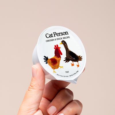 Cat Person by Weruva Chicken & Duck Grain-Free Pate Wet Cat Food, 2.75-oz cup, case of 5