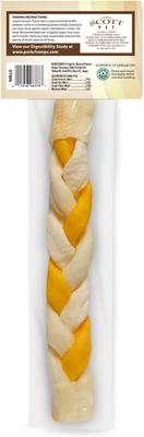 10-inch Braid Roasted Pork Skin & Peanut Butter Flavor Hard Dog Chew Treats