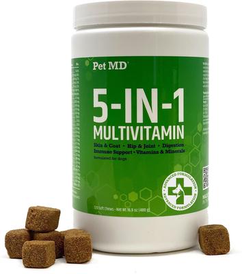 5-in-1 Multivitamin Chews Dog Supplement, 120 count