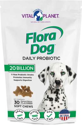 Flora Dog 20 Billion Daily Probiotic Soft Chew Dog Supplement, 30 count