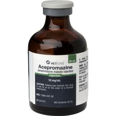 (maleato de acepromacina) inyectable para perros, gatos y caballos, 10 mg/ml, vial multidosis de 50 ml