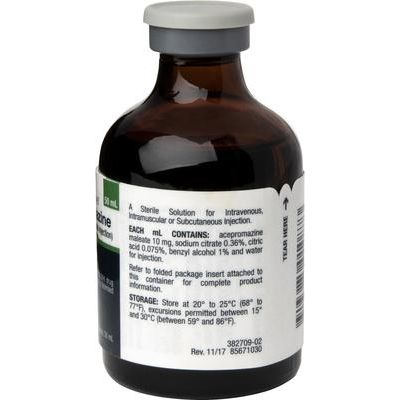 (maleato de acepromacina) inyectable para perros, gatos y caballos, 10 mg/ml, vial multidosis de 50 ml