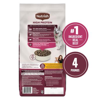 High Protein Beef, Potato & Peas Recipe with Venison & Lamb Dry Dog Food, 4-lb bag (Rachael Ray)