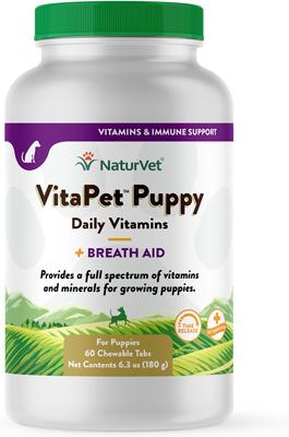 VitaPet Puppy Plus Breath Aid Chewable Tablets Multivitamin for Dogs, 60 count