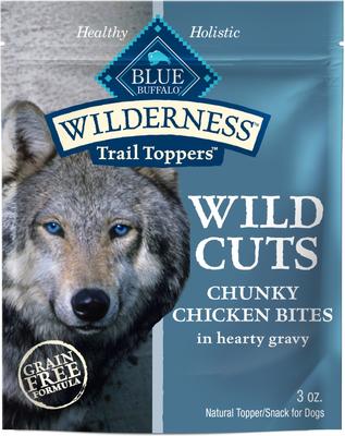 Wilderness Trail Toppers Wild Cuts Chunky Chicken Bites in Hearty Gravy Grain-Free Dog Food Topper, 3-oz, case of 24