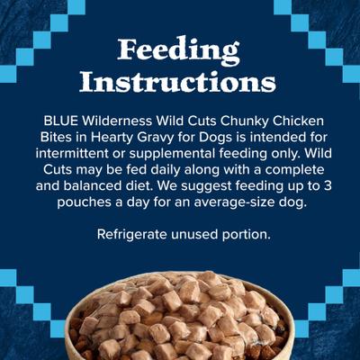 Wilderness Trail Toppers Wild Cuts Chunky Chicken Bites in Hearty Gravy Grain-Free Dog Food Topper, 3-oz, case of 24