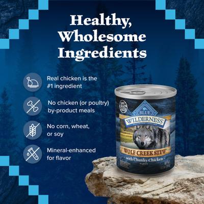 Wilderness Wolf Creek Stew Chunky Chicken Stew Grain-Free Adult Canned Dog Food, 12.5-oz, case of 12