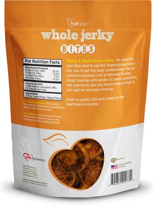 Whole Jerky Bites Turkey & Sweet Potato Dog Treats, 5-oz bag