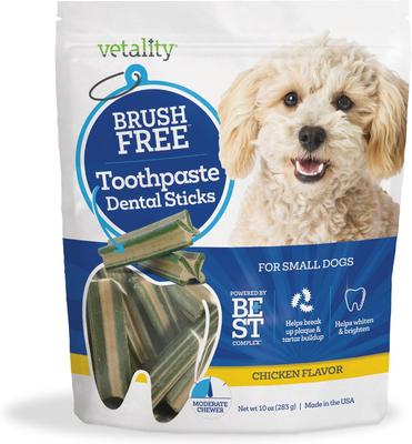 Los mejores palitos de pasta de dientes sin cepillo para perros pequeños, 10 oz