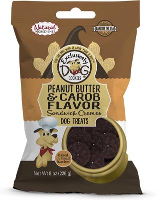 Galletas para perros con sabor a mantequilla de maní y algarroba, bolsa de 8 oz
