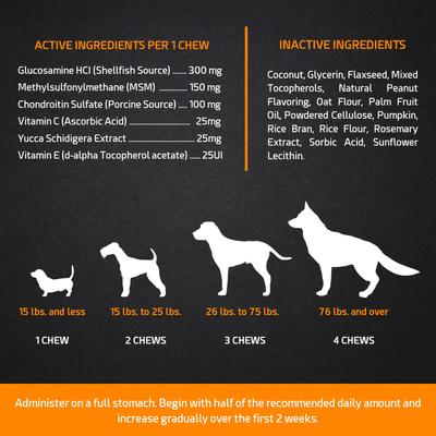 Glucosamine Peanut Butter & Pumpkin Flavored Hip & Joint Support Soft Chews Dog Supplement, 120 count