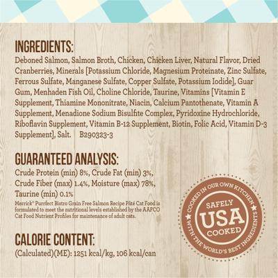 Purrfect Bistro Grain-Free Salmon Pate Canned Cat Food, 3-oz, case of 24