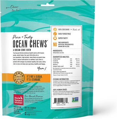 Beams Ocean Chews Cod Fish Skins Dehydrated Dog Treats, Small, 2.75-oz bag