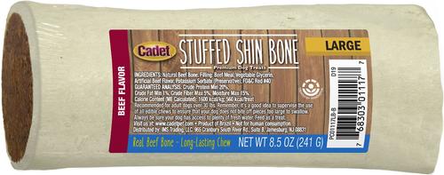 Stuffed Shin Bone Dog Treat, Peanut Butter, 5-in, bundle of 2
