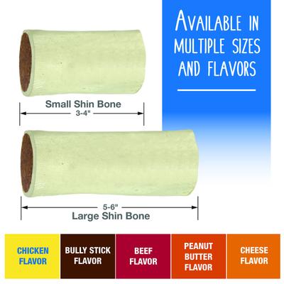 Stuffed Shin Bones Beef Flavor Dog Bones, Large