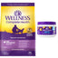 Paquete: Suplementos masticables Wellness Move para cadera y articulaciones con sabor a pollo + Alimento seco para perros mayores Complete Health con receta de pollo deshuesado y cebada