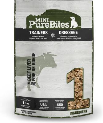 Mini-PureBites - Premio para perros de hígado de res liofilizado, bolsa de 9.5 oz