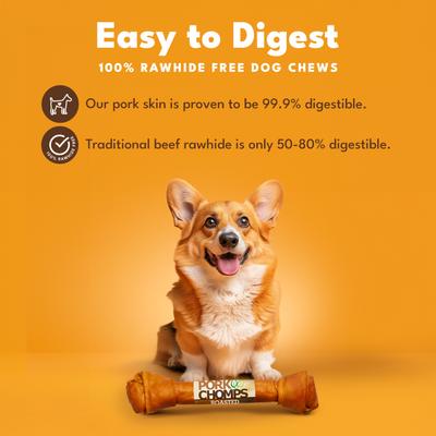 Golosina masticable para perros con nudo de piel de cerdo asada de 20 pulgadas, 1 unidad