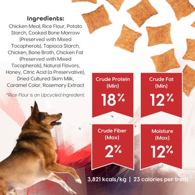 Puppers Crunchy Chicken with Bone Marrow & Bone Broth High Protein Crunchy Dog Treats, 12-oz bag